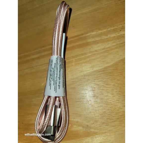 USB TO USB- C Sync Charging Fabric Cable 3 ft - Pink