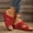 Red, variant on WILLBEST Hard Sole Slippers Womens Women's Slope Heel Thick Bottom Sandal Slippers Fish Mouth Hollow Out Thick Bottom Beach Slippers Sandals