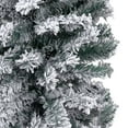 thumbnail image 3 of vidaXL Artificial Christmas Tree Slim Flocked Snow Green PVC 5 ft, 3 of 7