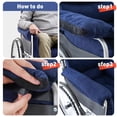 thumbnail image 6 of Wheelchair Cushions ,Tailbone&Back Support ,Armrests Comfortable Wheelchair Accessories ,Prevent Pressure Sore, Suit 16'' long Armrest Pads,Non-Slip 4 Straps(Navy), 6 of 9