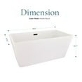 thumbnail image 5 of Regina 51" x 28" Flatbottom Freestanding Acrylic Soaking Bathtub in Glossy White with Drain and Overflow, 5 of 9