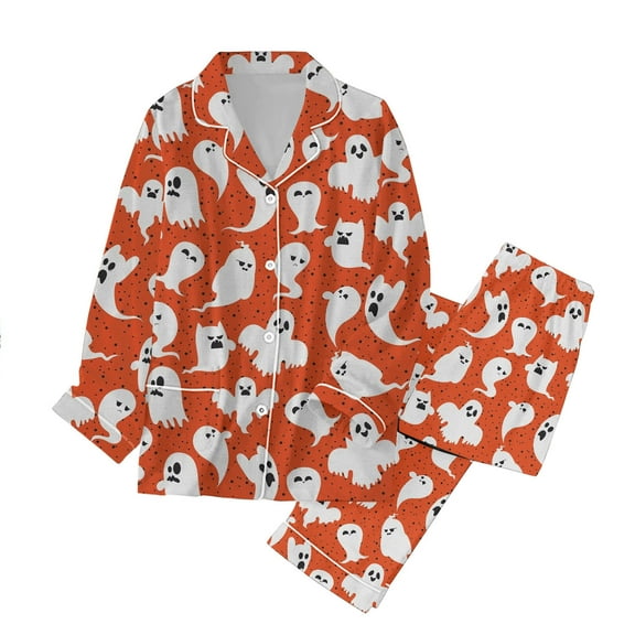 Pajamas For Women Set Halloween Pajamas Family Pajamas Matching Set Holiday Pajamas Classic Button Down Long Sat Sleepwear Loungewear Nightwear Nightclothes Homewear