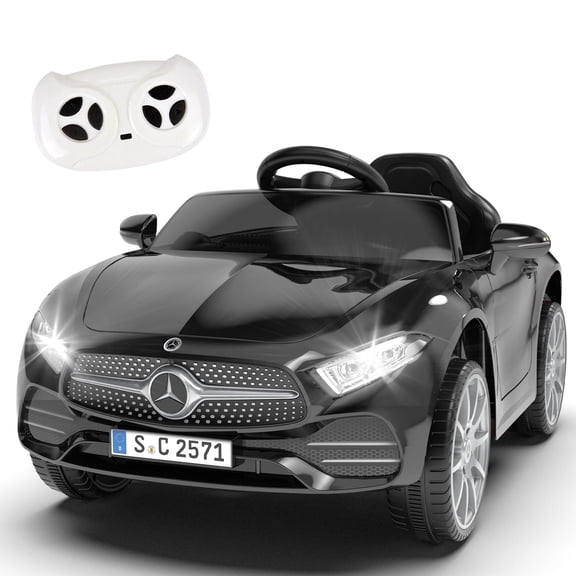 Licensed Benz CLS 350 12V Electric Ride on Toys with Bluetooth Music, LED Lights, Spring Suspension, Power Car Wheels, Electric Car for Kids with Parent Remote Control (Black)
