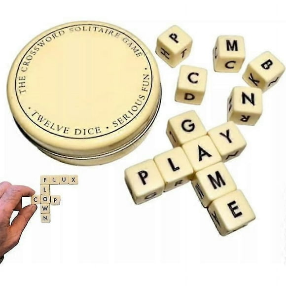 The Crossword Solitaire Game,Crossword Solitaire Dice ,Scrabble Game with Case