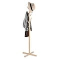 thumbnail image 3 of Coat Hanger Stand, Wooden Tree Coat Rack, Freestanding Clothes Rack Stand, Vertical Clothes Rack, Standing Coat Rack, Jacket Rack with 8 Hooks for Coats Hats Scarves Hanging, 3 of 7