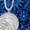 Navy Crystal Medallion, variant on Women's Plus Size Suprema 3/4 Sleeve V-Neck Tee