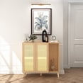 thumbnail image 1 of HOMY CASA 43'' Tall Accent Cabinet Chests with 2 Doors, Oak, 1 of 8
