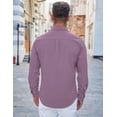 thumbnail image 4 of COOFANDY Men's Casual Button Down Shirts Long Sleeve Untucked Shirts Regular Fit Linen Shirt, 4 of 6