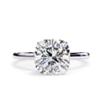 thumbnail image 2 of Solitaire Wedding Engagement Ring for Women | Center 8mm Cushion Cut Lab Created Moissanite Stackable Band Promise Rings in 14K Solid White Gold Jewelry Gift for Her, Ring Size 7, 2 of 6