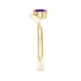 thumbnail image 3 of ANGARA Natural East-West Pear Amethyst Wave Shank Solitaire Ring in 14K Yellow Gold for Women (Size-7x5mm) | February Birthstone, Birthday, Anniversary, Jewelry Gift for Women | Natural Amethyst Ring, 3 of 9