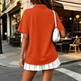 thumbnail image 6 of Polo Shirts for Women Button Collared Summer Short Sleeve Tops Lightweight Work Golf Shirt Womens Blouses Orange S, 6 of 9
