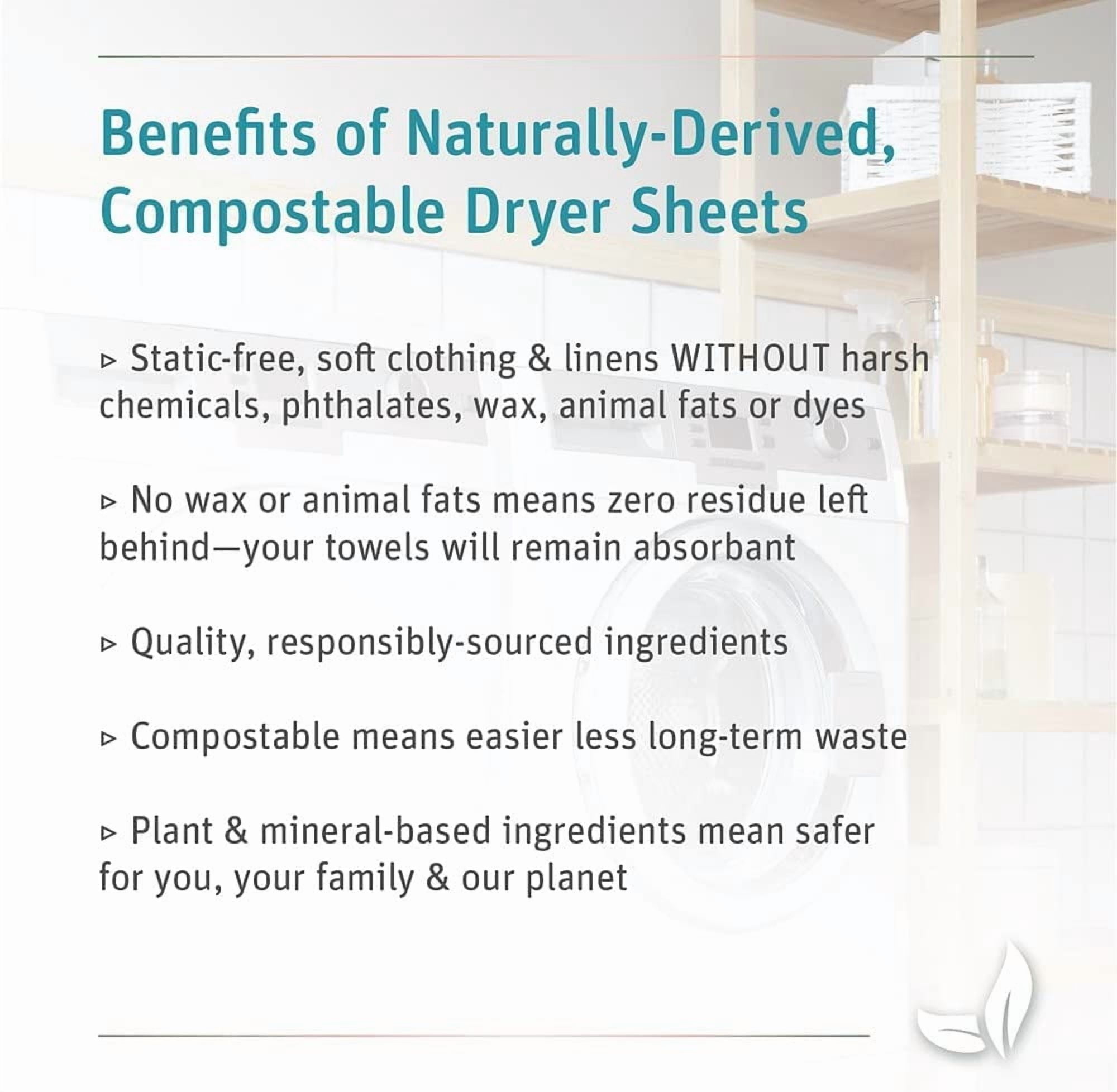 Wet Dryer Sheets, 96 Count, Fragrance Free, Plant Based, Softens Fabrics, Reduces Static Cling and Wrinkles