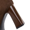 thumbnail image 5 of Women Square Toe High Heels 9CM Sexy Pumps Faux Suede Bowknot Ladies Wedding Shoes for Bride Prom Party, 5 of 7