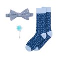 thumbnail image 1 of bar III Conjunto de alfiler de solapa y calcetines para hombre, pajarita autoatada, azul, talla única, 1 of 1