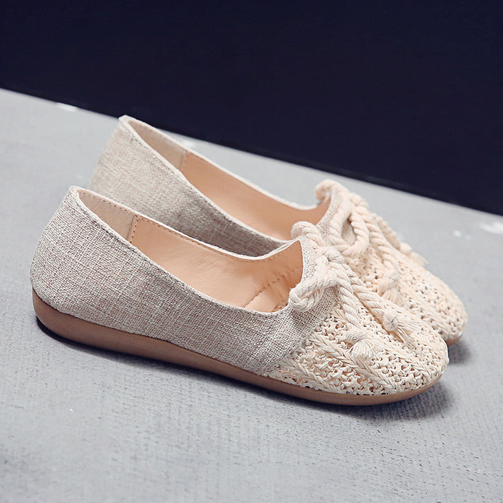 Women Casual Shoes Holiday Weekends Espadrille Sneakers Knitting Flat Heel  Square Toe Summer Flats Loafers on OnBuy