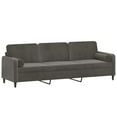 thumbnail image 4 of vidaXL Sofa Sectional Couch with Pillows and Cushions for Living Room Velvet, 4 of 40