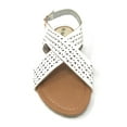 thumbnail image 2 of Victoria K Women's Perforated CrissCross Straps With Side Buckle Sandals, 2 of 5