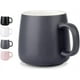thumbnail image 4 of Ceramic Mug Set of 4NEWANOVI Smooth Frosted Porcelain Mug, Coffee Mugs, Tea mugs for Office and Home, Health Gift, Maximum Capacity 12.2oz, Grey, 4 of 4