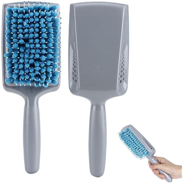wonima11 Hair Drying Comb, 2 Pack Microfiber Paddle Hair Brushes Set Anti Dandruff Anti Radiation Hair Paddle Brushes for Detangling Drying