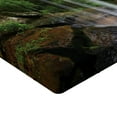 thumbnail image 2 of Ambesonne Waterfall Fitted Sheet, Northern Alabama, Twin Size, Green Brown, 2 of 3