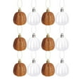 thumbnail image 3 of LmnLft Gold and White Mini Pumpkin Ornaments for Halloween Thanksgiving Christmas Decor, 2 Inch Decorative Hanging Pumpkins for Home Party Displays, 3 of 7
