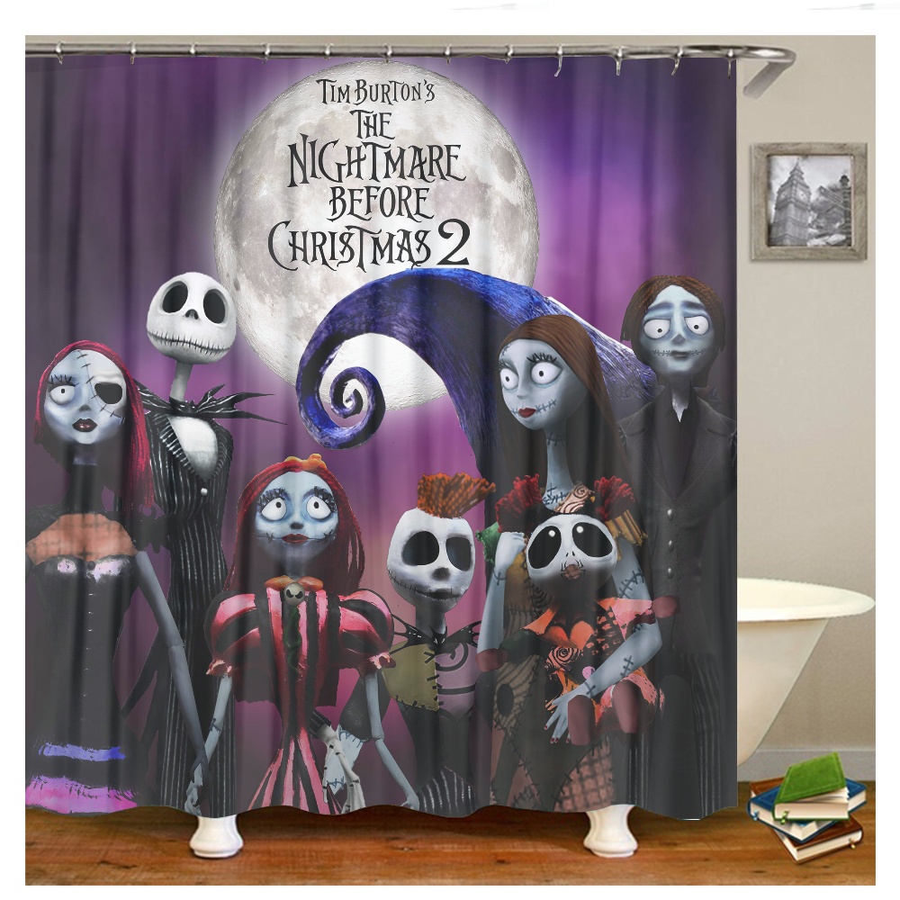Shower Curtain The Nightmare Before Christmas Bathroom Decor Jack and