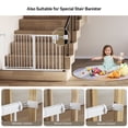 thumbnail image 3 of 29.5-51.6'' Extra Wide Baby Gate, Caveen 30''H Safety Doorway Gates Pressure Mounted,White, 3 of 11