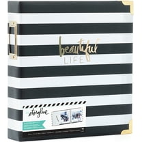 Heidi Swapp Storyline2 D-Ring Album 8.5"X11"-Black Stripe