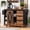 Black, variant on 55.5" Farmhouse Kitchen Island with Drop Leaf, Kitchen Storage Island with Barn Door, Power Outlet, Rolling Kitchen Cart on Wheels with Spice Rack, for Home, Kitchen, Dining Room, White