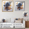 thumbnail image 4 of Designart "Gold and Blue Rose in Glass IV" Floral Framed Wall Art Decor - Traditional Blue Rose Hallway Framed Wall Art Decor, 4 of 6