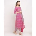 thumbnail image 3 of Rajnandini Women's Pure Cambric Cotton Embroidered Kurta Set with Dupatta (JOPLVL239-XXL_Pink & White_XXL), 3 of 5