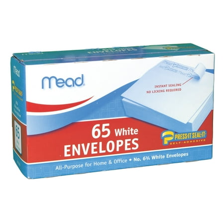 Mead Press-It Seal-It #6 3/4 Envelopes, White
