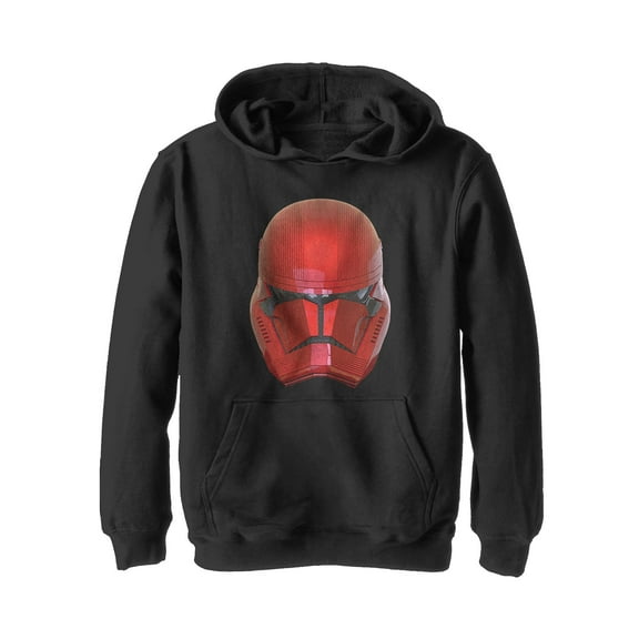 Boy's Star Wars: The Rise of Skywalker Sith Trooper Helmet Pull Over Hoodie Black Small