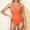 Orange, variant on Arnsht Tummy Control Swimsuits for Women Slimming One Piece Bathing Suit Retro Ruched Push Up Vintage Solid Padded Swimwear Purple S