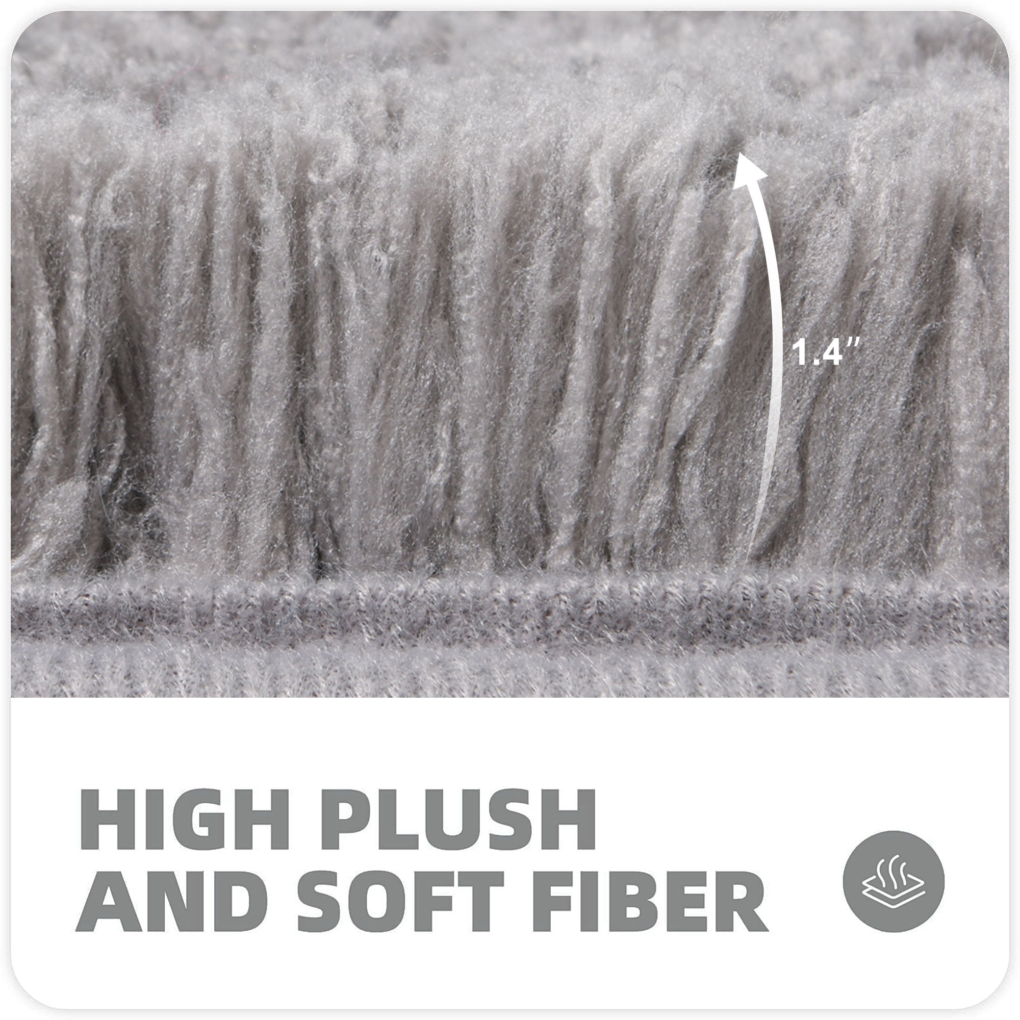 Softlife Absorbent Bathroom Rugs Microfiber Non Slip Bath Mat for Bathroom Soft Shaggy Rug,48"x24",Gray