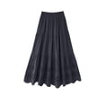 thumbnail image 4 of LWavelet Women Eyelet Embroidery Tiered Maxi Skirt Elastic High Waist With Pockets Boho Long Skirt Black One Size, 4 of 5