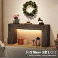 thumbnail image 5 of Condemo 55 inch Farmhouse Console Table with 2 Drawers and LED Light, Gray Brown, 5 of 8