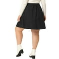 thumbnail image 3 of Agnes Orinda Women's Plus Size Button Front Elastic Waist A Line Corduroy Skirt, 3 of 5