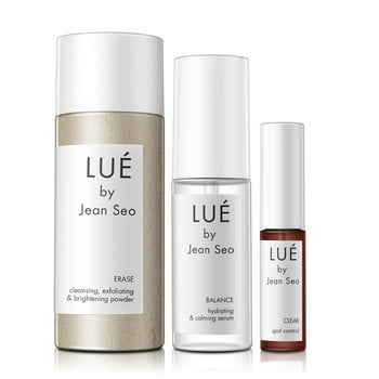 Lue by Jean Seo Skin Solution Set, Cleanse, Moisturize, Control, All Skin Types, Organic & Non-Gmo, Acne & Irritations