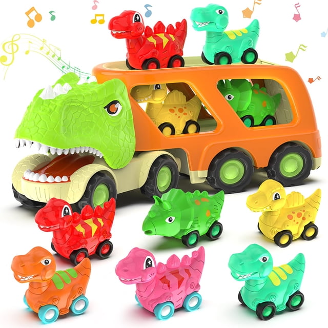 Camión de dinosaurios Veslier Dino Transport con 6 vagones de dinosaurios de 2 a 5 años