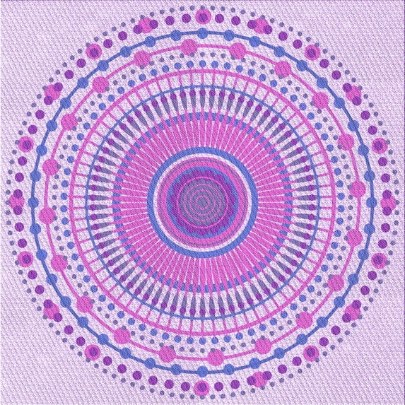 Ahgly Company Indoor Square Patterned Blossom Pink Area Rugs, 8' Square