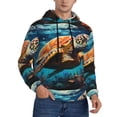 thumbnail image 2 of Salouo Colorful Flower Sea Turtle Pattern Men's Fall Hoodie Sweatshirt,Sport Hoodie with Pockets for Men Pullover Casual Hooded Sweatshirt-Large, 2 of 7