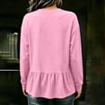 thumbnail image 5 of Lmnyox Women's Sweatshirts Crew Neck Solid Color Peplum Long Sleeve Pullover Fall Fashion Sweatshirts, 5 of 6