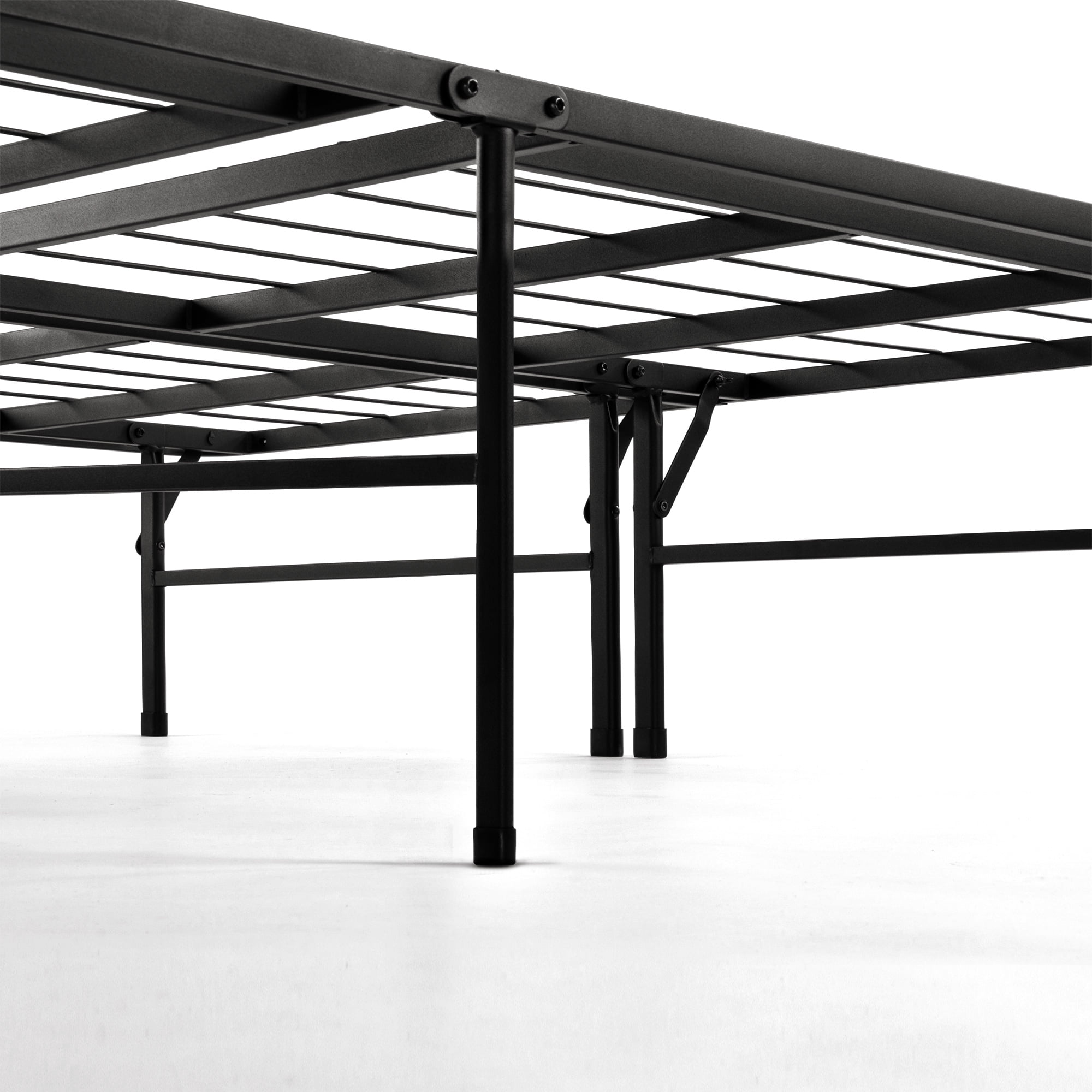 Mellow 14" Metal Platform Bed Frame, Heavy-Duty Steel Slats, Black, King