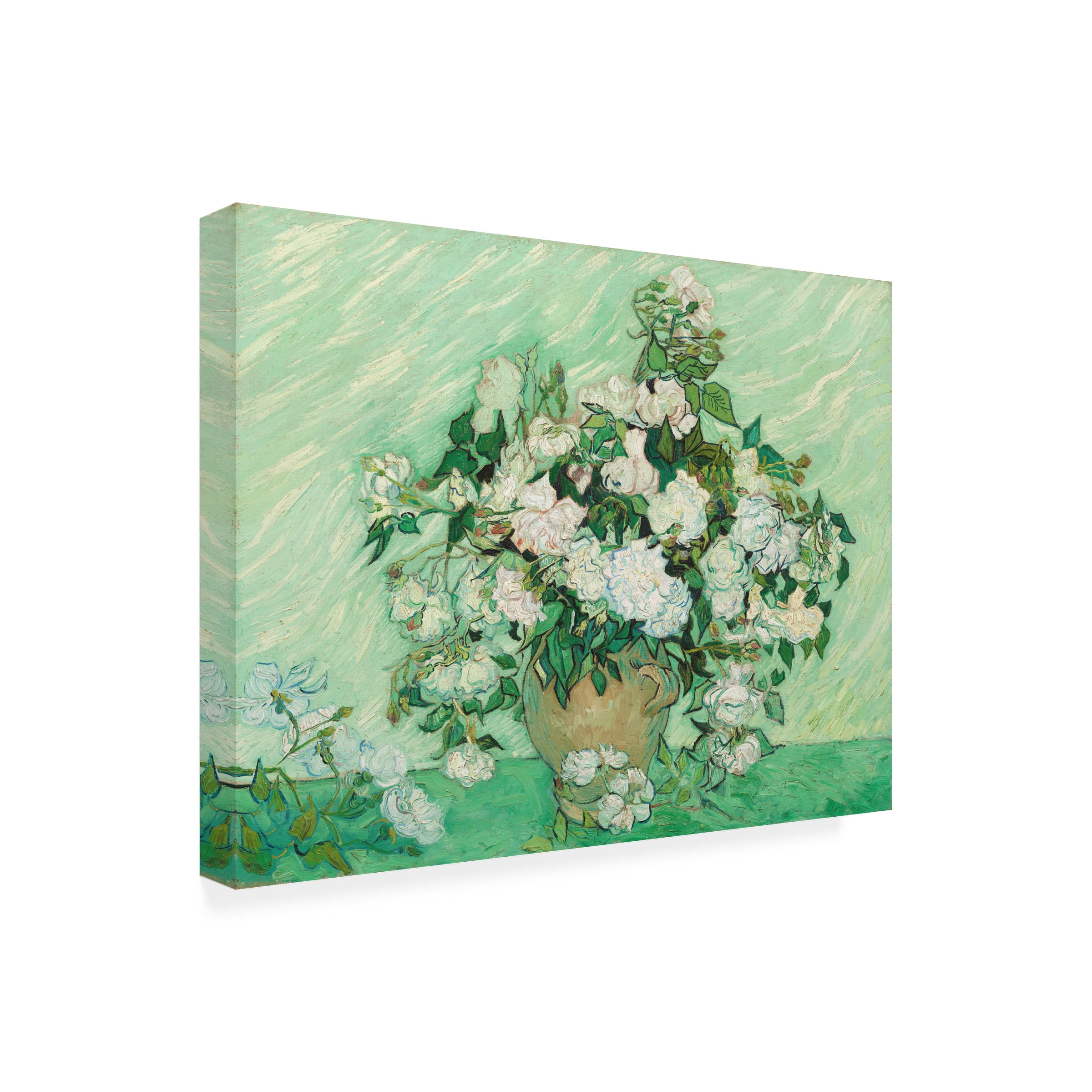 Canvas Wall Art - Masters Collection 'Roses Vincent Van Gogh' Wall Art for Living Room, Bedroom, or Office Décor by Trademark Fine Art - 32 x 24 Inches