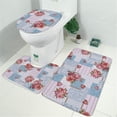 thumbnail image 2 of Pioneer Flower Floral Print Pattern Bathroom Rugs Sets 3 Piece,Toilet Cover Set,Absorbent Non Slip Bathroom Mats Sets with U-Shaped Contour Rug Toilet Rug Set, 2 of 5