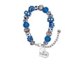 thumbnail image 2 of Delight Jewelry Silvertone Large Niece Heart Blue Paw Print Bead Bracelet, 7"+2", 2 of 4