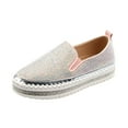 thumbnail image 2 of Babysbule Shoes for Women Clearance Fashion Ladies Rhinestone Flat Sole Single Shoes Women's One-footed Shoes Casual Solid Shoes, 2 of 5