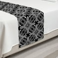 thumbnail image 2 of Floral Bed Runner, Vintage Art with Ornaments and Paisley Elements Oriental Art, Decorative Accent Bedding Scarf for Hotels Homes and Guestrooms, Twin, Charcoal Grey and White, by Ambesonne, 2 of 2