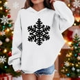 thumbnail image 2 of Lorytime Christmas Sweaters for Kids Girls Boys Snowflakes Hoodies Long Sleeve Pullover Drop Shoulder Soft Tops White, 2 of 4